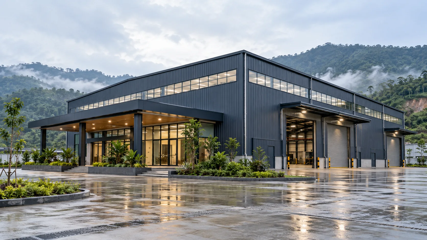 Modern industrial building illustrating Cubora's commercial and industrial capability